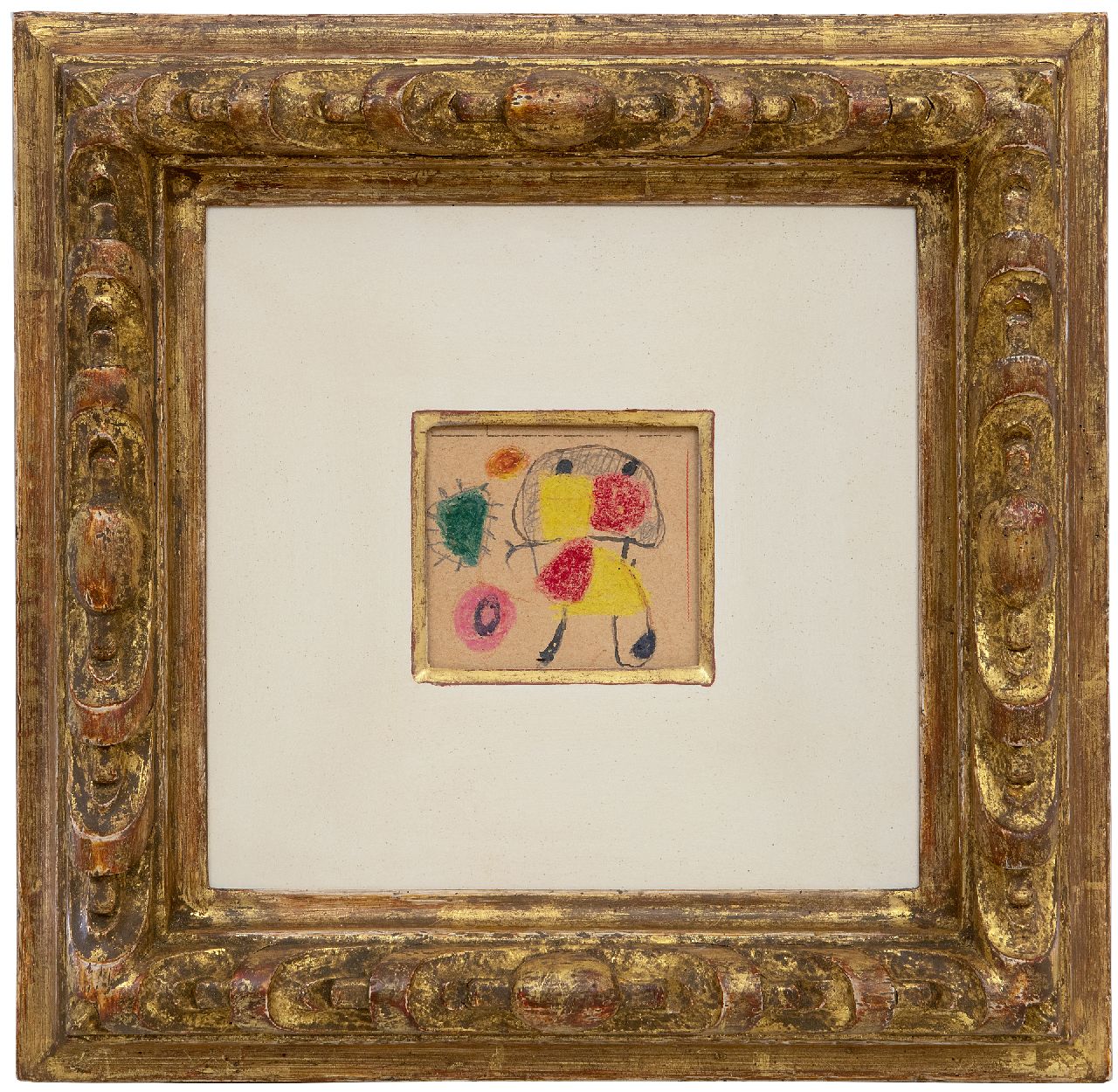 Appel C.K.  | Christiaan 'Karel' Appel |  zum Verkauf angeboten | Figur (in eine Postkarte des Künstlers an Aldo van Eyck, 1951), pencil, ink and wax charcoals on paper 6,7 x 7,6 cm, Unterzeichnet o.l. und datiert 1-2 1951