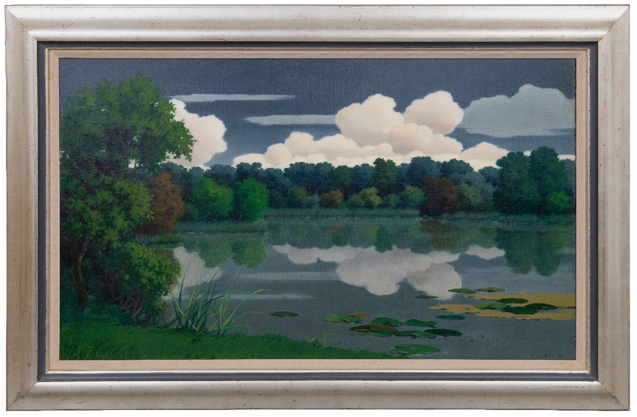 Ven W. van der | Willem van der Ven | Gemälde zum Verkauf angeboten | Waldsee mit Spiegelung der Wolken, bei Vriezenveen, Öl auf Leinwand 60,0 x 99,6 cm, Unterzeichnet u.r. und datiert 1948 Ven W. van der | Willem van der Ven | Gemälde zum Verkauf angeboten | Waldsee mit Spiegelung der Wolken, bei Vriezenveen, Öl auf Leinwand 60,0 x 99,6 cm, Unterzeichnet u.r. und datiert 1948
