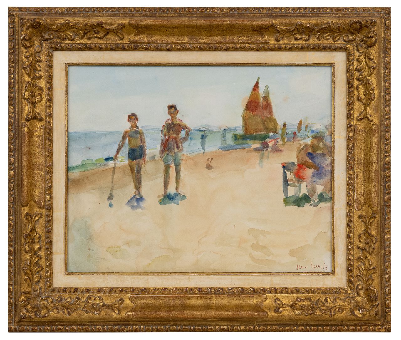 Israels I.L. | 'Isaac' Lazarus Israels | Aquarelle und Zeichnungen zum Verkauf angeboten | Strandansicht, Italien, Aquarell auf Papier 38,5 x 48,9 cm, Unterzeichnet u.r. Israels I.L. | 'Isaac' Lazarus Israels | Aquarelle und Zeichnungen zum Verkauf angeboten | Strandansicht, Italien, Aquarell auf Papier 38,5 x 48,9 cm, Unterzeichnet u.r.