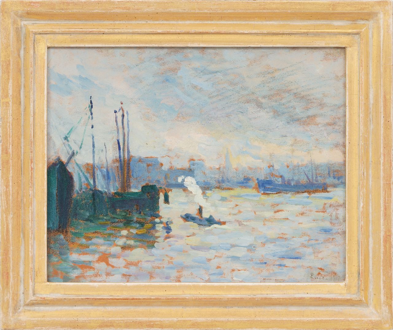 Luce M.  | Maximilien Luce | Gemälde zum Verkauf angeboten | Die Maas bei Feijenoord, Rotterdam, Öl auf Malereifaser 27,1 x 34,2 cm, datiert 1907