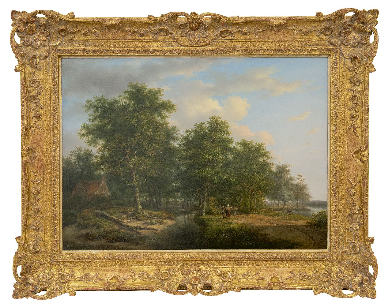 Schelfhout A. | Andreas Schelfhout, Waldlandschaft mit Figuren an einem Fluss (Gegenstück vom Winterlandschaft), Öl auf Holz 52,8 x 72,5 cm, Unterzeichnet u.l. und zu datieren um 1815 Schelfhout A. | Andreas Schelfhout, Waldlandschaft mit Figuren an einem Fluss (Gegenstück vom Winterlandschaft), Öl auf Holz 52,8 x 72,5 cm, Unterzeichnet u.l. und zu datieren um 1815