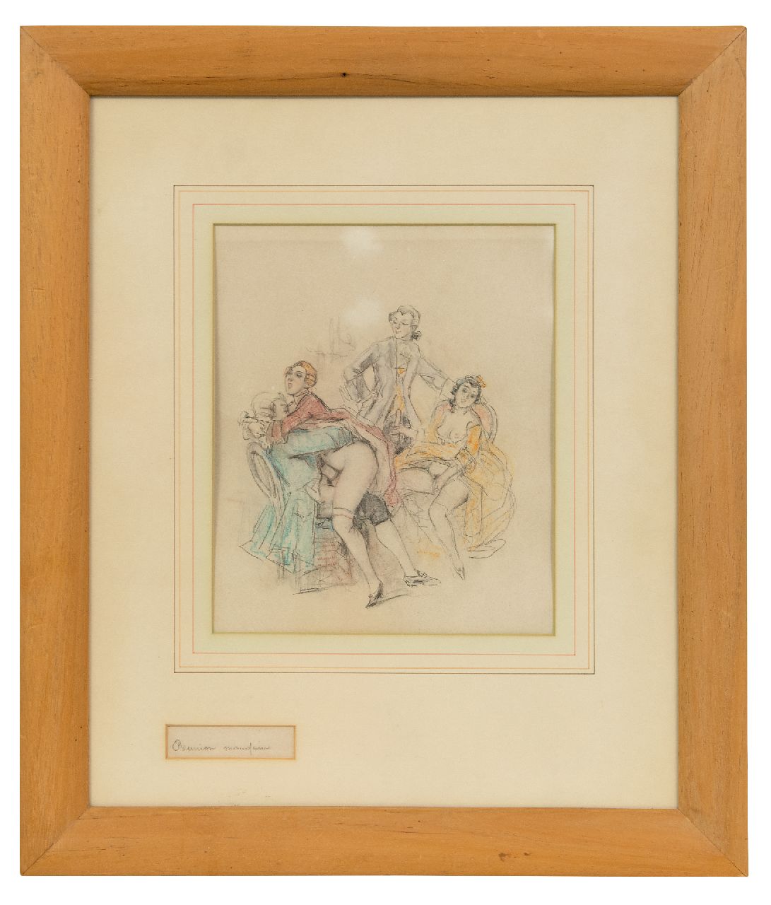 Poulton T.L. | Thomas Leycester 'Tom' Poulton, Réunion mondaine, Farbbleistift auf Papier 21,5 x 18,0 cm Poulton T.L. | Thomas Leycester 'Tom' Poulton, Réunion mondaine, Farbbleistift auf Papier 21,5 x 18,0 cm