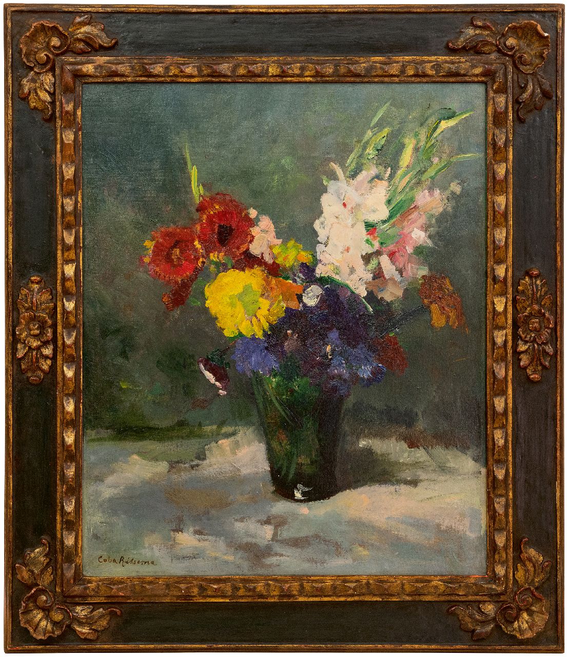Ritsema J.J.  | Jacoba Johanna 'Coba' Ritsema | Gemälde zum Verkauf angeboten | Blumenstrauß, Öl auf Leinwand 60,5 x 49,5 cm, Unterzeichnet u.l.