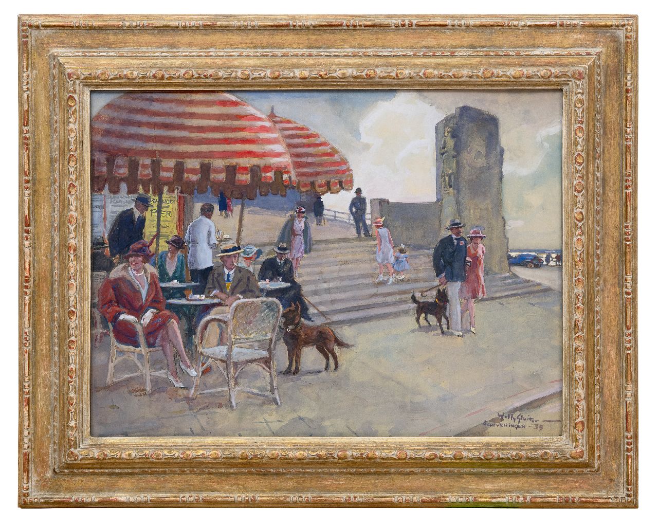 Sluiter J.W. | Jan Willem 'Willy' Sluiter | Aquarelle und Zeichnungen zum Verkauf angeboten | Auf der Terrasse, Scheveningen, Aquarell und Gouache auf Papier 47,5 x 64,5 cm, Unterzeichnet u.r. und datiert '39 Sluiter J.W. | Jan Willem 'Willy' Sluiter | Aquarelle und Zeichnungen zum Verkauf angeboten | Auf der Terrasse, Scheveningen, Aquarell und Gouache auf Papier 47,5 x 64,5 cm, Unterzeichnet u.r. und datiert '39