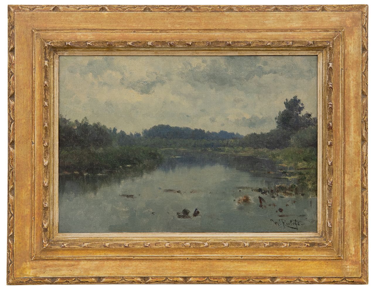 Roelofs W.  | Willem Roelofs | Gemälde zum Verkauf angeboten | Der Fluss Gein, Öl auf Leinwand 32,2 x 46,0 cm, Unterzeichnet u.r. und zu datieren um 1880
