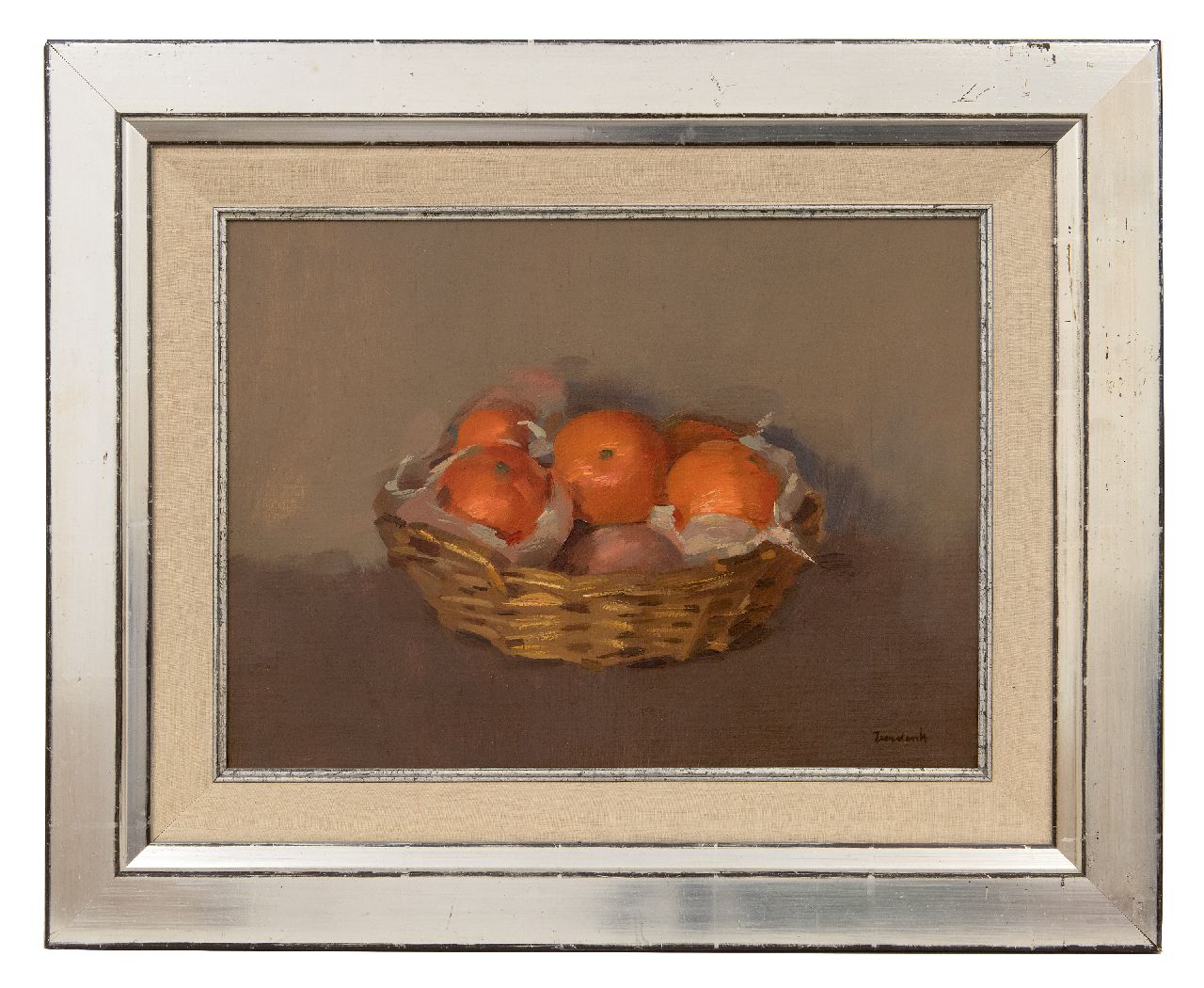 Verdonk F.W. | Frederik Willem 'Frits' Verdonk | Gemälde zum Verkauf angeboten | Orangen in einem Korb, Öl auf Leinwand 30,4 x 40,5 cm, Unterzeichnet u.r. Verdonk F.W. | Frederik Willem 'Frits' Verdonk | Gemälde zum Verkauf angeboten | Orangen in einem Korb, Öl auf Leinwand 30,4 x 40,5 cm, Unterzeichnet u.r.