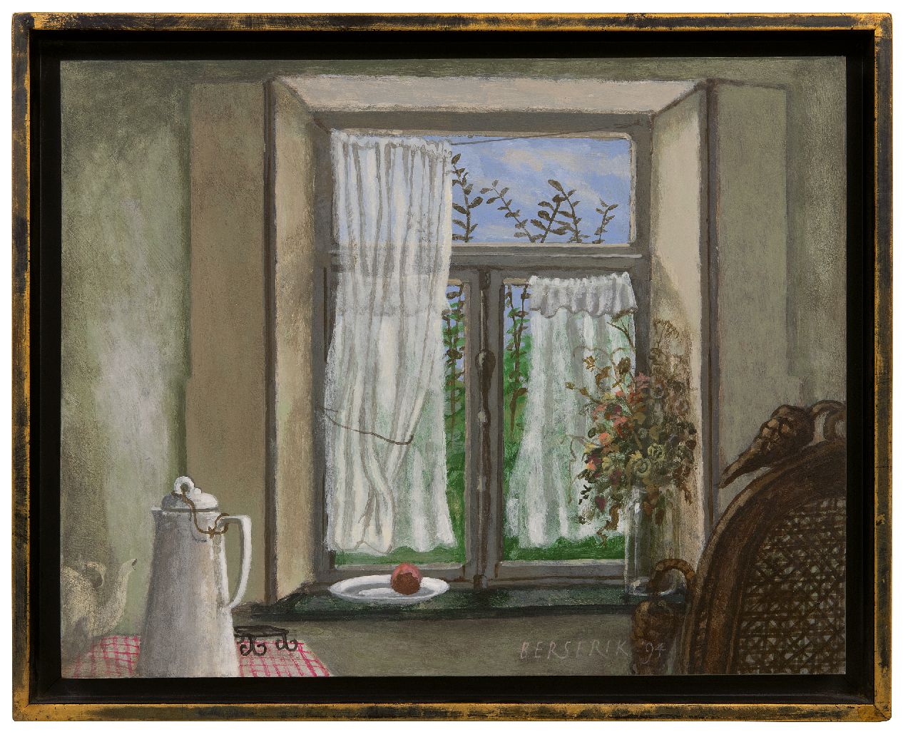 Berserik H.  | Hermanus 'Herman' Berserik | Gemälde zum Verkauf angeboten | Voorjaar buiten (Frühling draußen), Acryl auf Holz 29,1 x 37,0 cm, Unterzeichnet u.r. und datiert '94