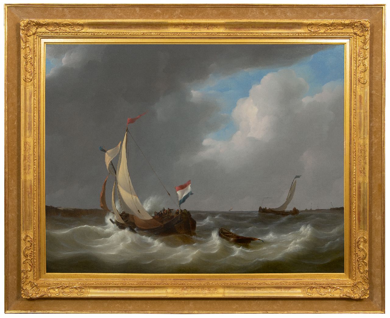Schotel J.C. | Johannes Christianus Schotel | Gemälde zum Verkauf angeboten | Holländisches Boot auf unruhiger See, Öl auf Leinwand 71,4 x 93,3 cm, Unterzeichnet u.l. und datiert 1829 Schotel J.C. | Johannes Christianus Schotel | Gemälde zum Verkauf angeboten | Holländisches Boot auf unruhiger See, Öl auf Leinwand 71,4 x 93,3 cm, Unterzeichnet u.l. und datiert 1829