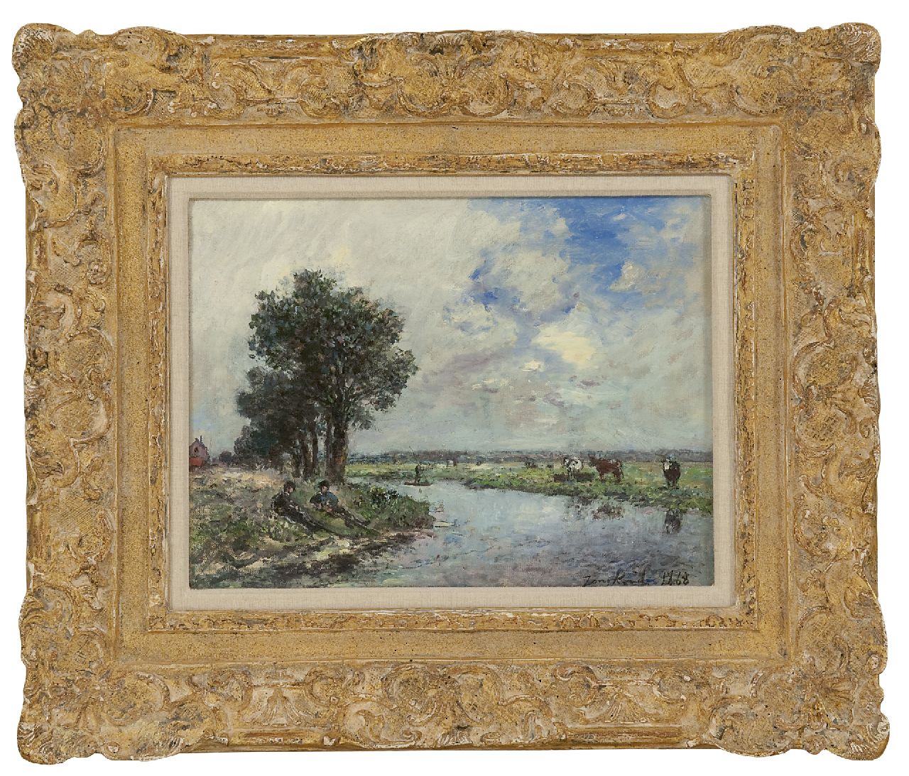 Jongkind J.B.  | Johan Barthold Jongkind | Gemälde zum Verkauf angeboten | In der Nähe des Flusses, wahrscheinlich des Dinkel bei Lattrop, Öl auf Leinwand 24,6 x 32,5 cm, Unterzeichnet r.u. und datiert 1868