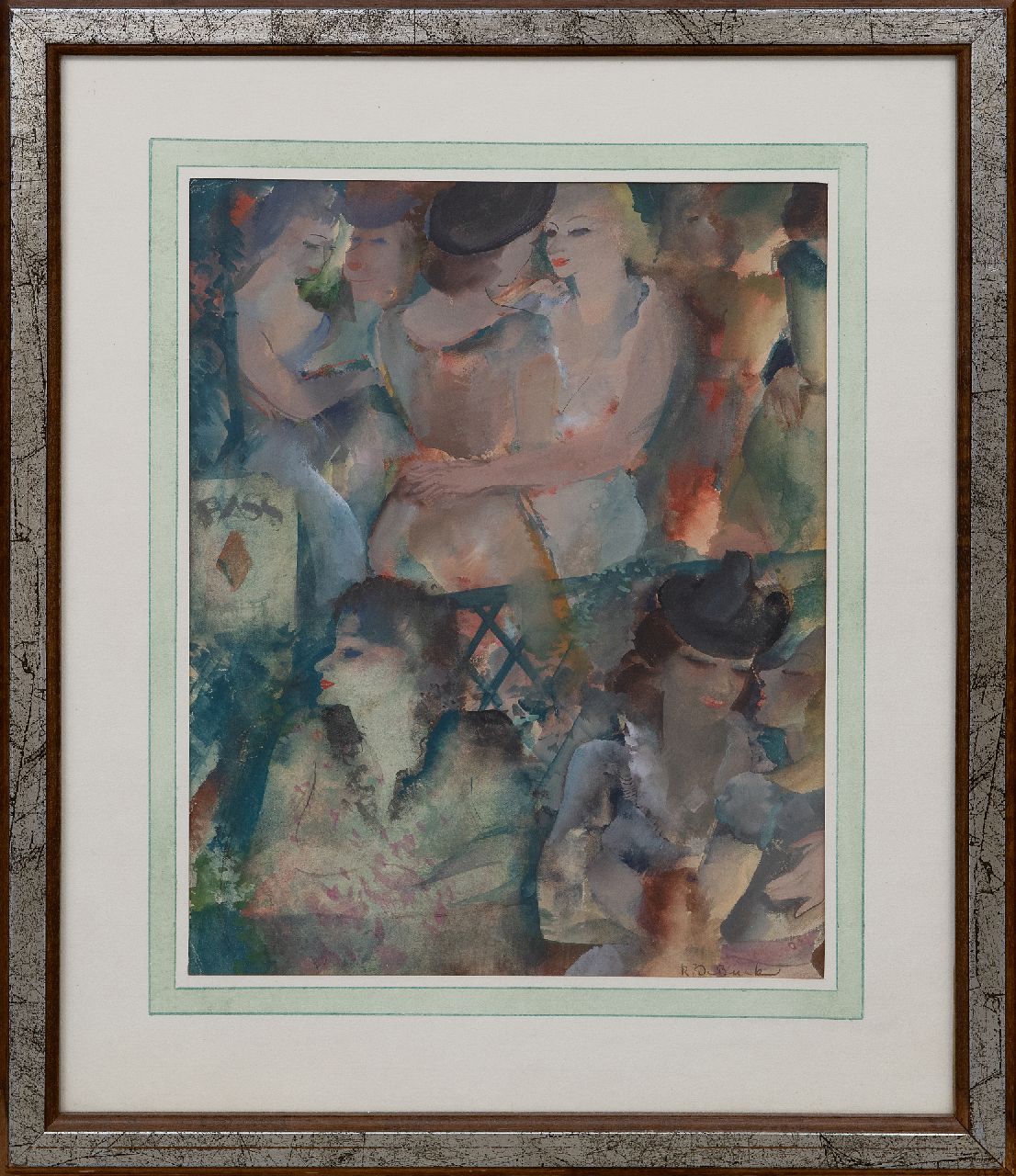 Buck R. de | Raphaël de Buck | Aquarelle und Zeichnungen zum Verkauf angeboten | Tanzcafé, Aquarell auf Papier 31,0 x 24,5 cm, Unterzeichnet r.u.