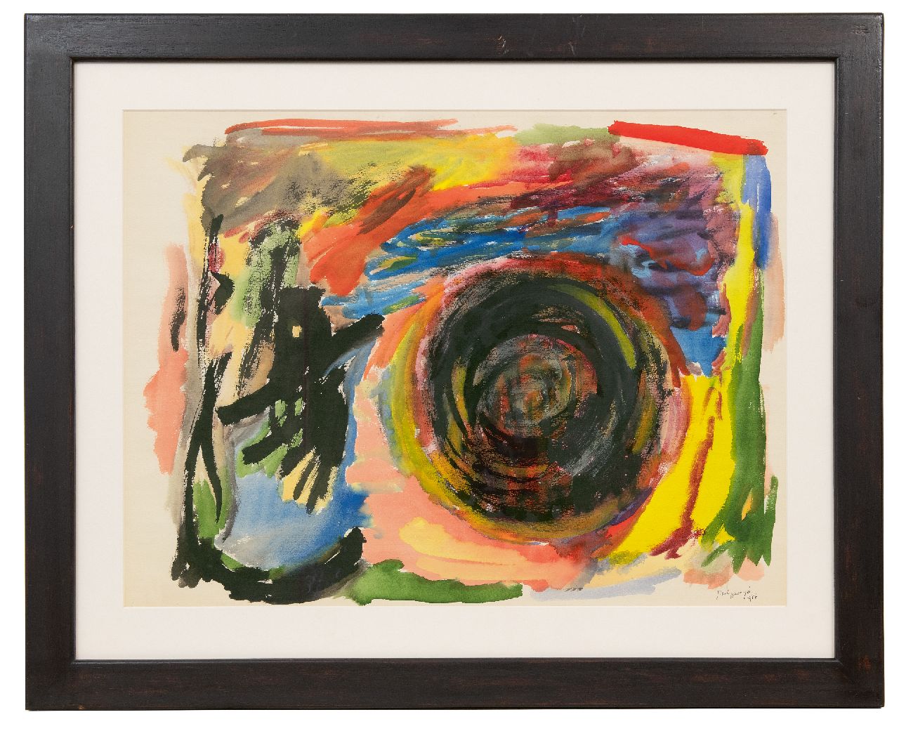 Mesengier P.  | Mesengier | Aquarelle und Zeichnungen zum Verkauf angeboten | Komposition, Gouache auf Papier 53,0 x 70,0 cm, Unterzeichnet r.u. und datiert 1956