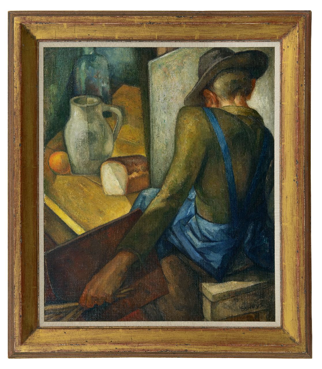 Eshuijs H.J.  | Hendrikus Jacobus Eshuijs | Gemälde zum Verkauf angeboten | Der Maler in seinem Arbeitsraum, Öl auf Leinwand 65,2 x 55,0 cm, Unterzeichnet r.u.