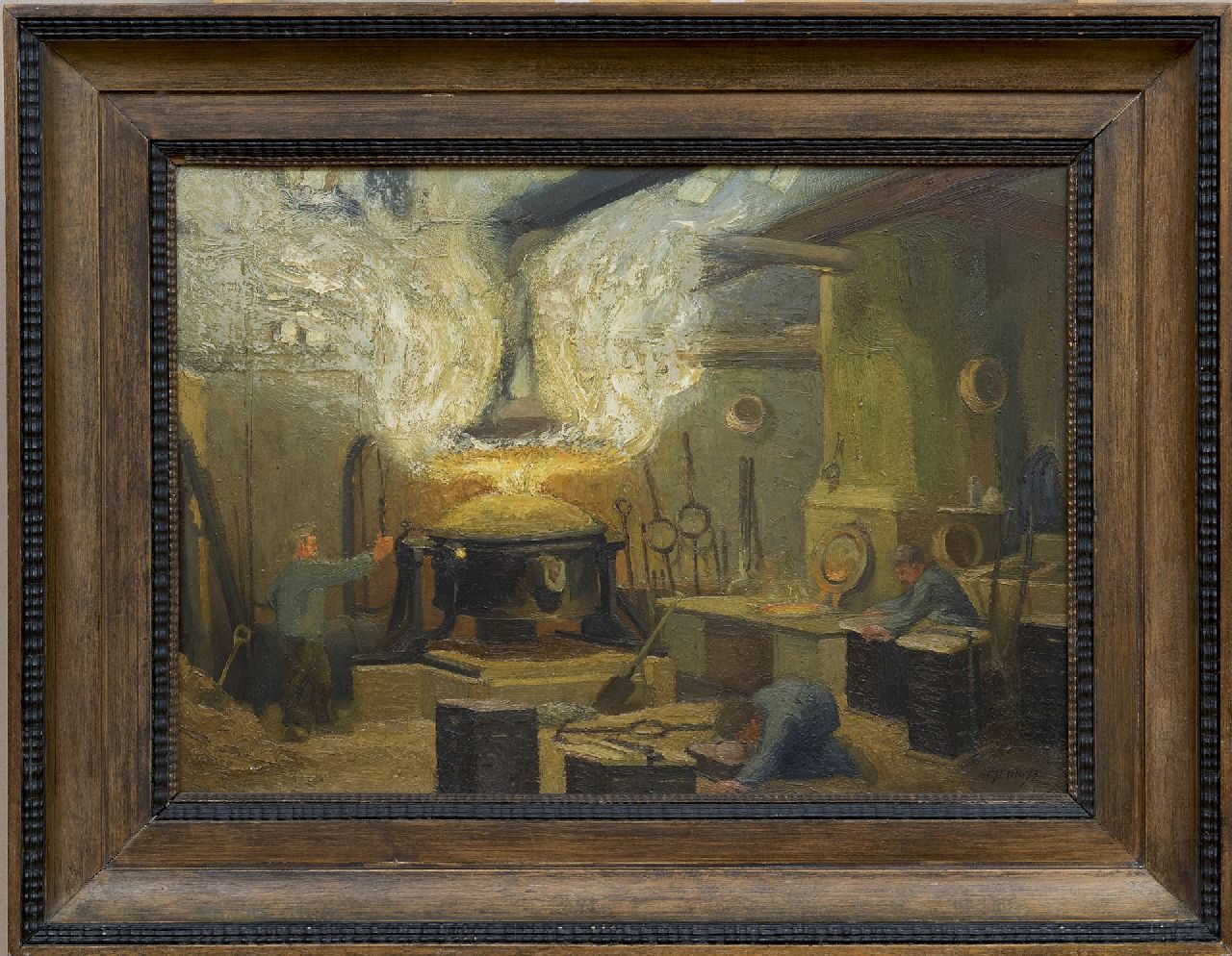 Eshuijs H.J.  | Hendrikus Jacobus Eshuijs | Gemälde zum Verkauf angeboten | Eisengießerei, Öl auf Holz 40,0 x 56,0 cm, Unterzeichnet r.u.