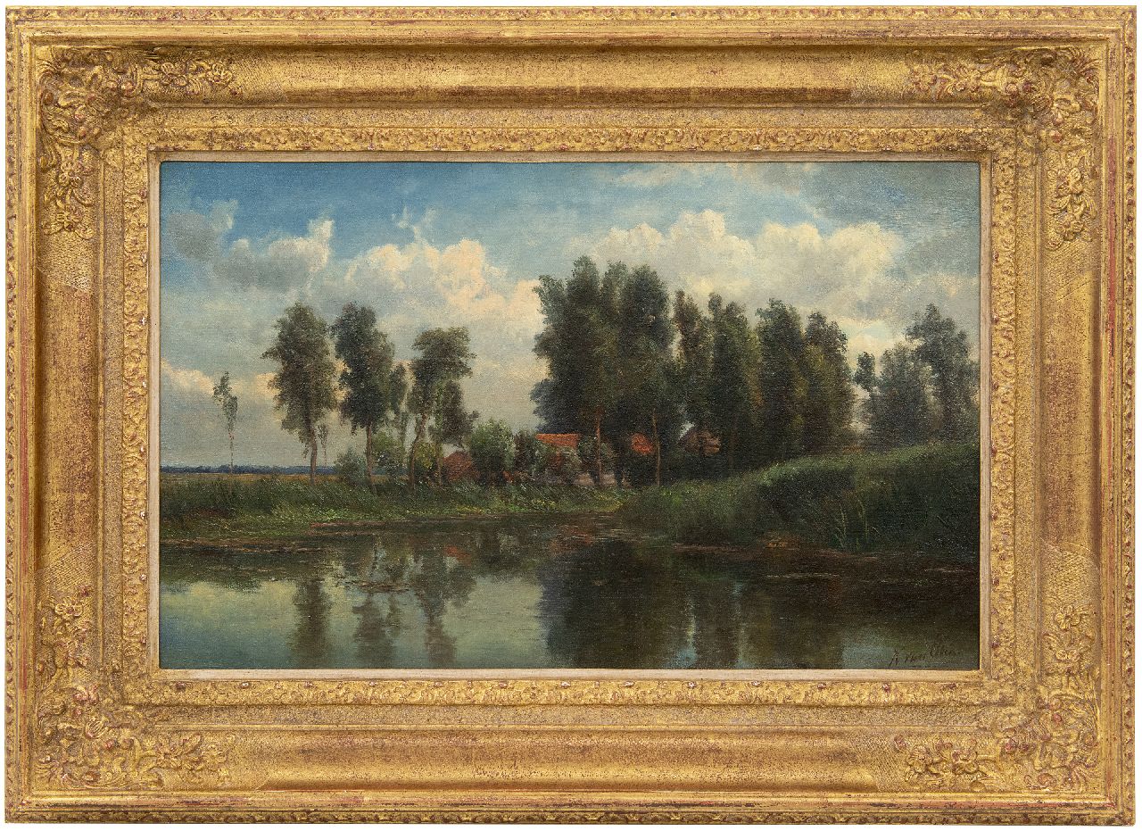 Kruseman van Elten H.D.  | Hendrik Dirk Kruseman van Elten | Gemälde zum Verkauf angeboten | Bauernhof am Wasser, Öl auf Leinwand 36,1 x 57,8 cm, Unterzeichnet r.u.