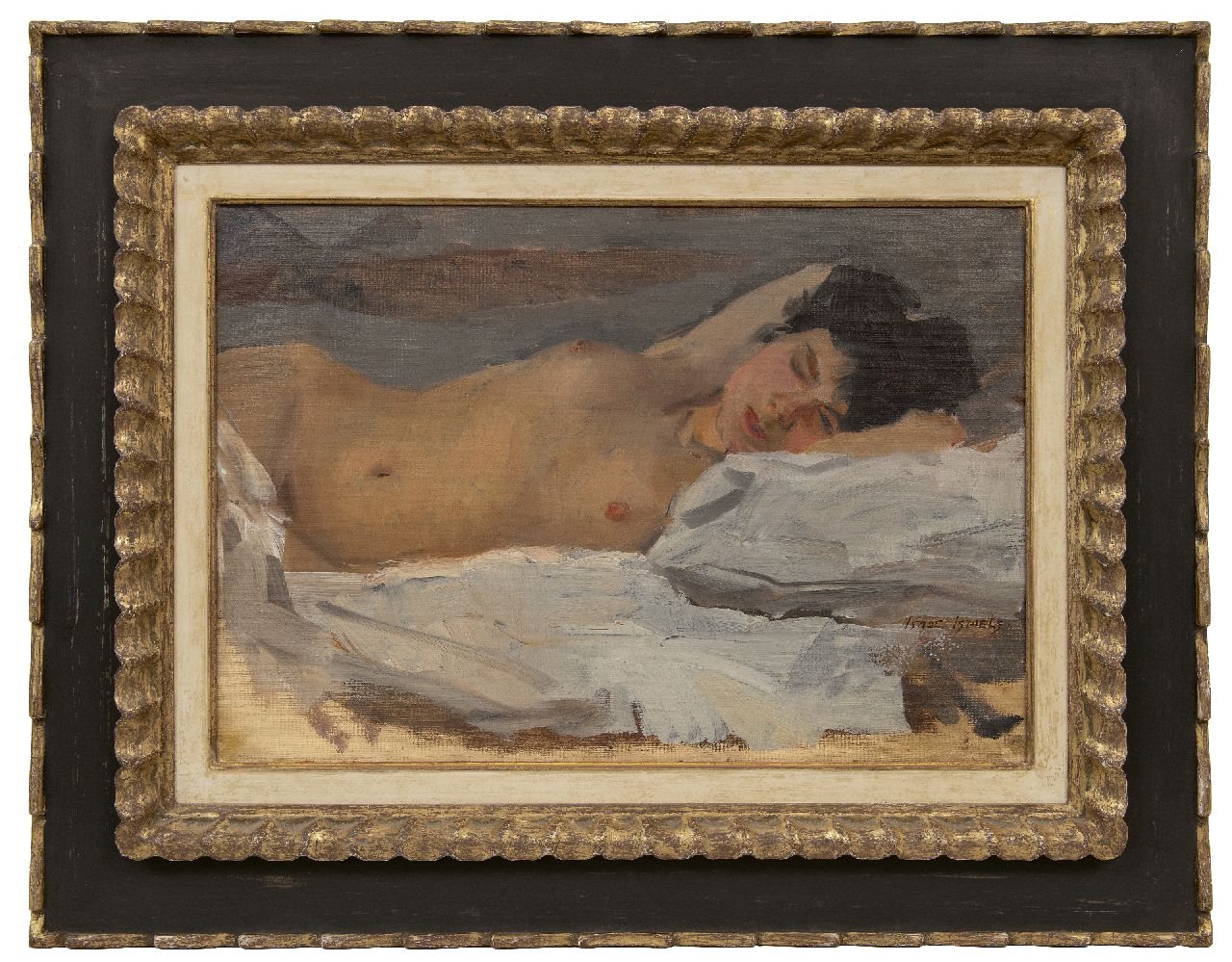 Israels I.L.  | 'Isaac' Lazarus Israels, Sleaping nude, Öl auf Leinwand 38,1 x 55,1 cm, signed l.r. und painted between 1915-1920