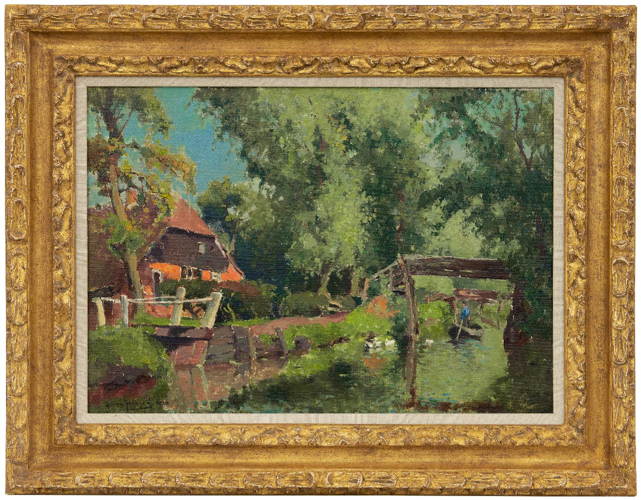 Schagen G.F. van | Gerbrand Frederik van Schagen | Gemälde zum Verkauf angeboten | Graben in Giethoorn, Öl auf Leinwand 37,6 x 53,6 cm, Unterzeichnet l.u. und datiert 1926