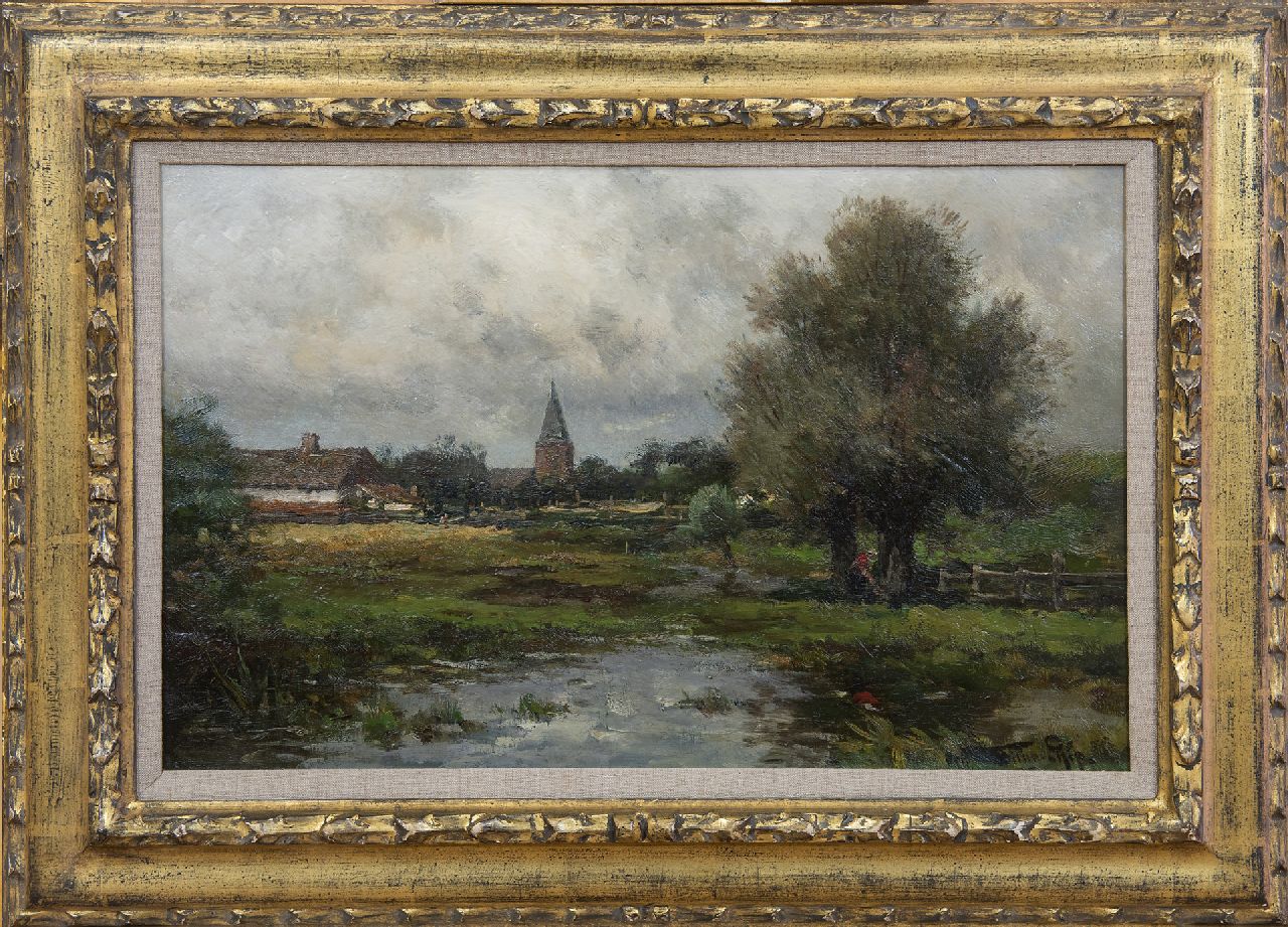 Rip W.C.  | 'Willem' Cornelis Rip, Nach dem Regen. Ansicht auf das Dorf Neerlangel, Öl auf Leinwand 32,6 x 50,3 cm, Unterzeichnet r.u. und verso