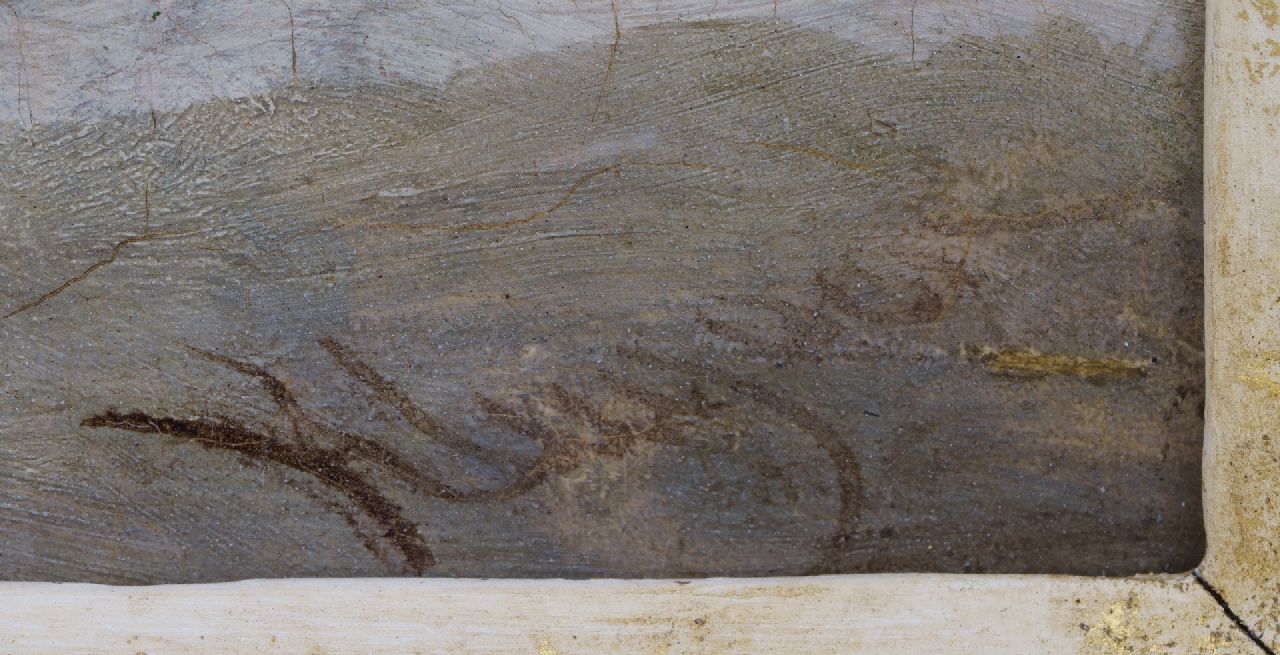 Pieter Kluyver Signaturen Winterlandschaft mit Brennholzsammlern