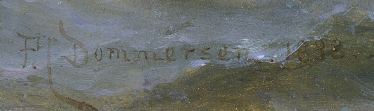 Pieter Cornelis  Dommershuijzen Signaturen Personenfähre in breiter Flussmündung