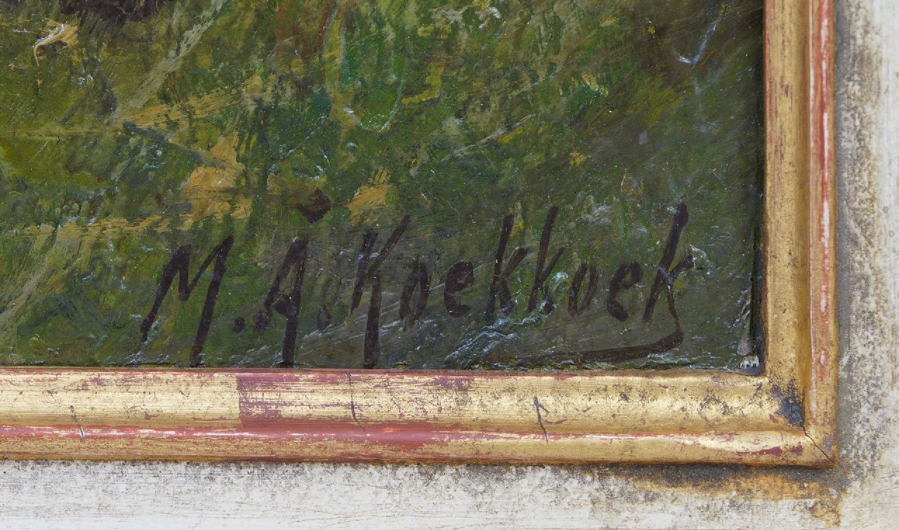 Marinus Adrianus Koekkoek II Signaturen Hahn und Hennen bei einer Brutstätte