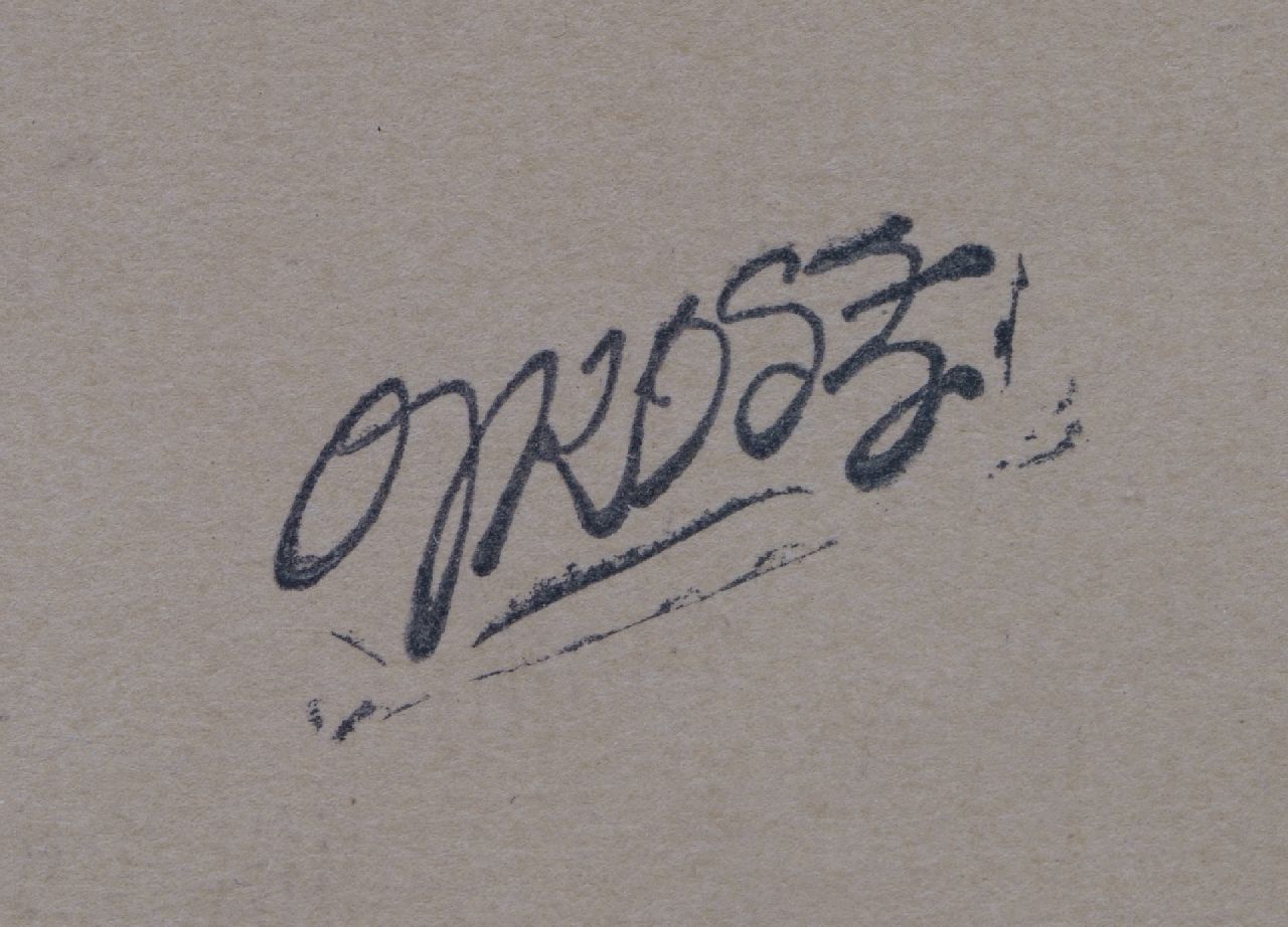 George Grosz Signaturen Akt mit Spiegelbild