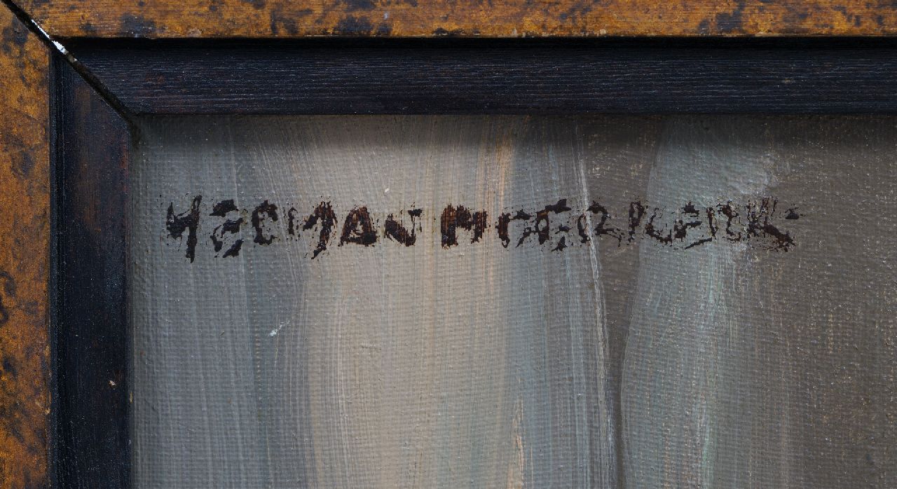 Herman Moerkerk Signaturen Stilleben mit Flasche für Salzsäure