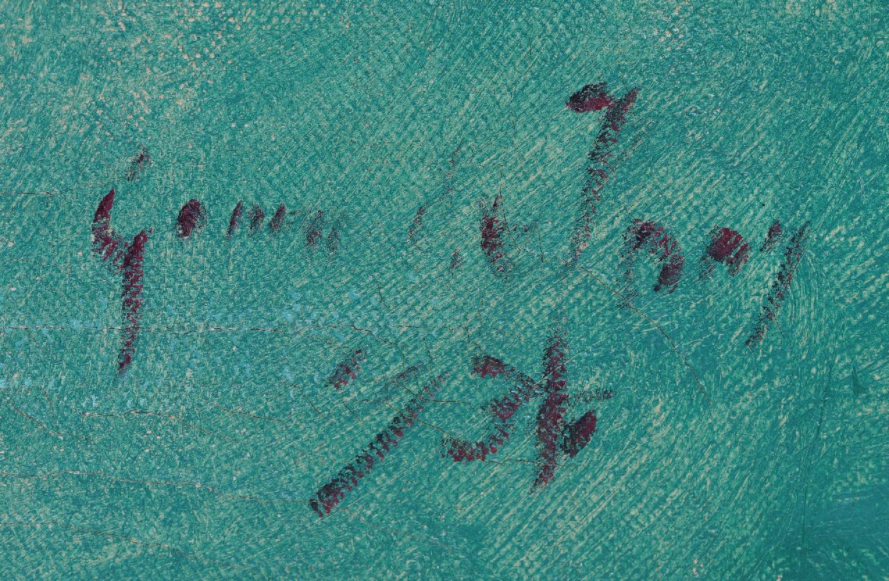 Germ de Jong Signaturen Dahlien in blauer Vase