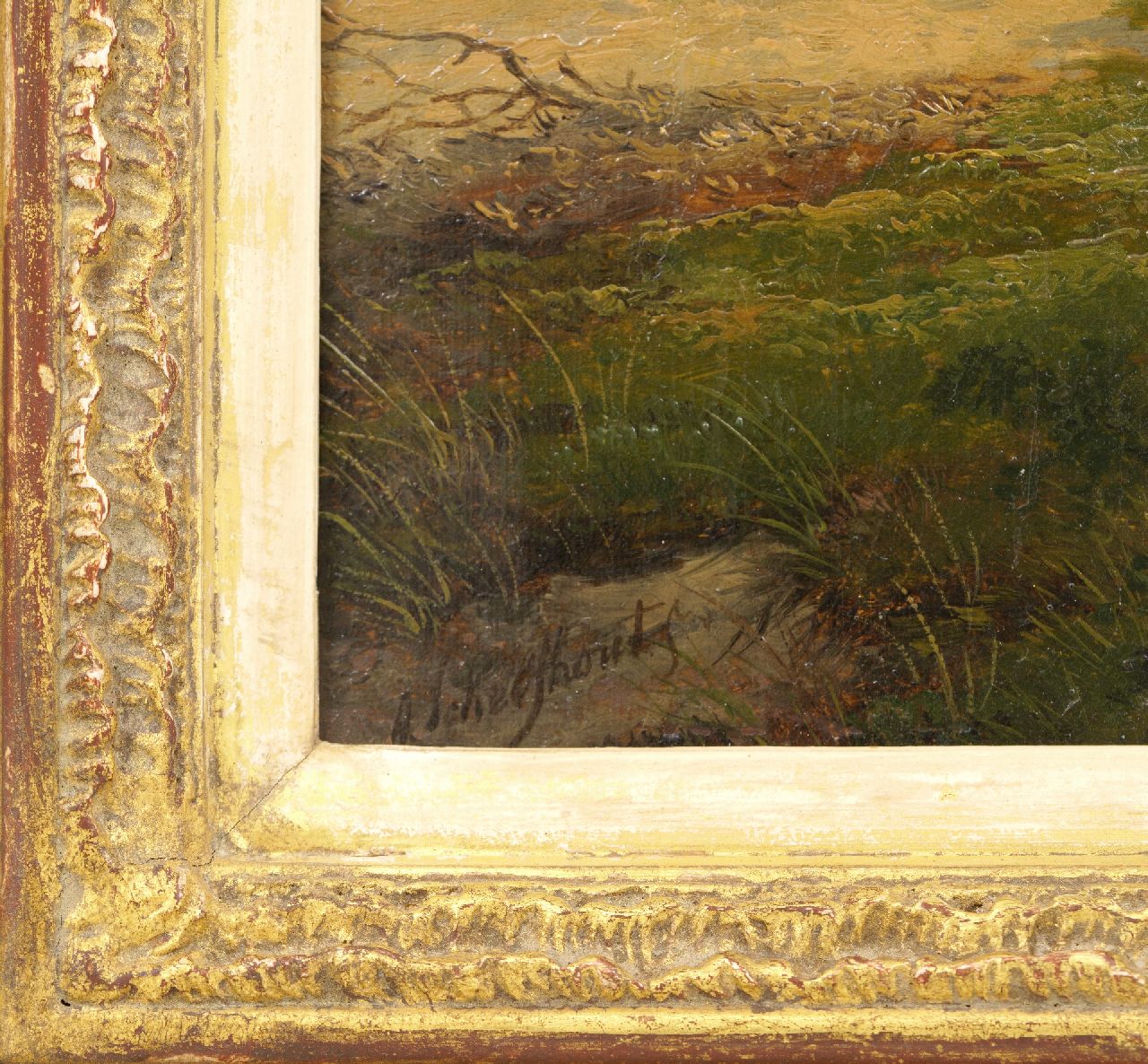 Andreas Schelfhout Signaturen Landschaft in Geldern mit Spaziergänger