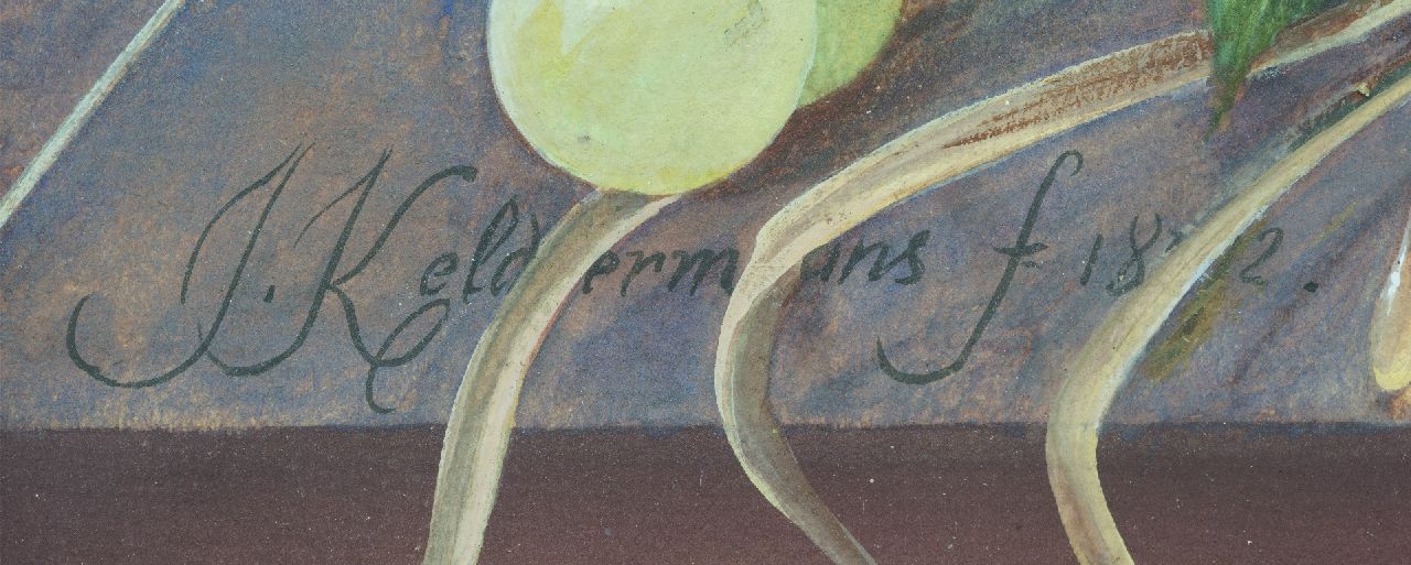 J. Keldermans Signaturen Stilleben mit Blumen und Obst
