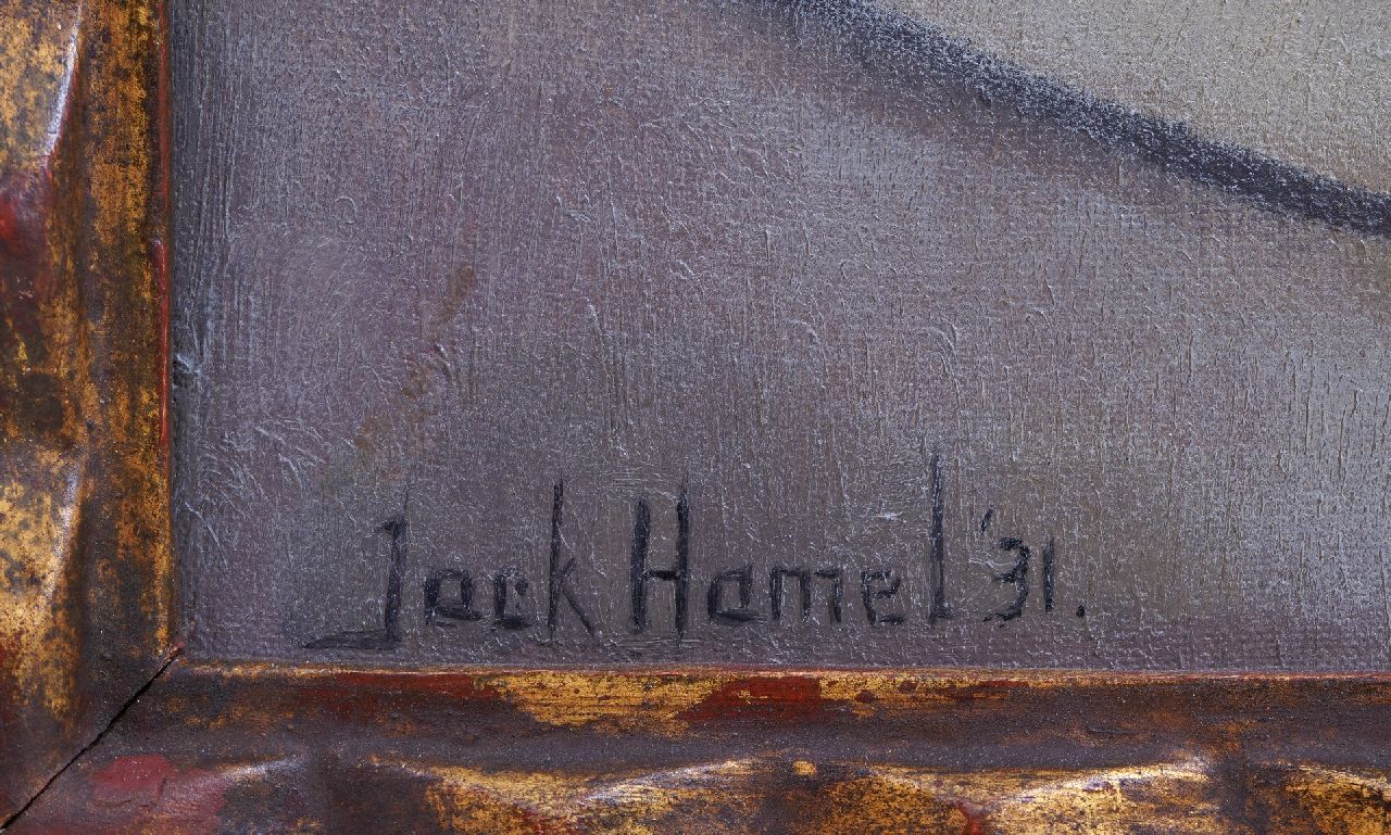 Jack Hamel Signaturen Ansicht auf die Damrak mit Sicht auf die St.-Nicolaaskerk