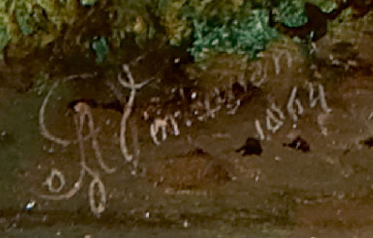 Albertus Verhoesen Signaturen Zwei Jagdhunde in einer Landschaft