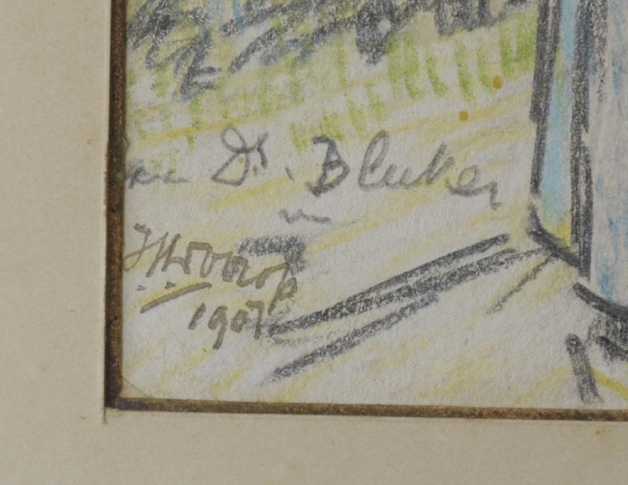 Jan Toorop Signaturen Kindermädchen mit Fransje Elout und der zahmen Gans 'de Poele' in Domburg