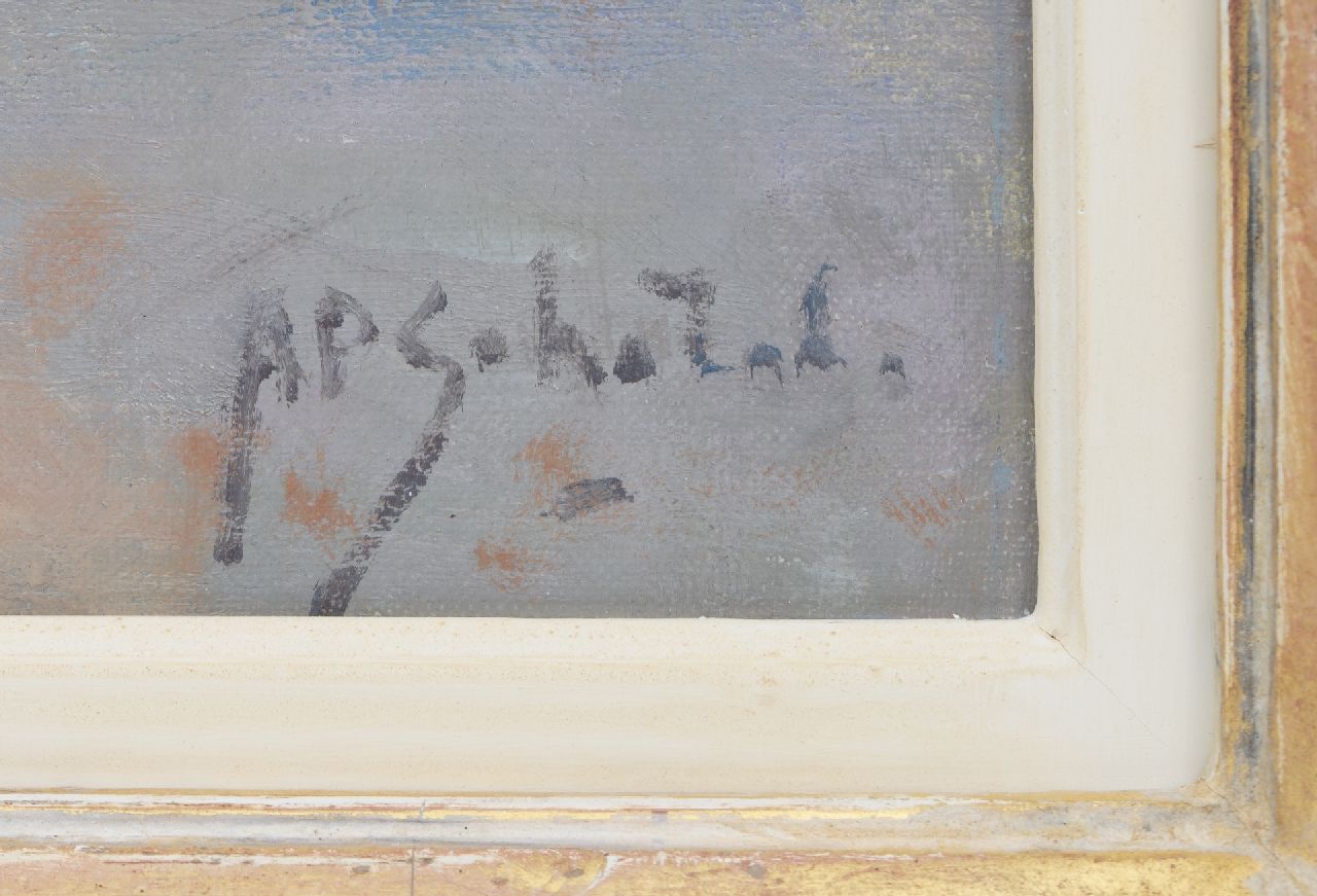 A.P. Schotel Signaturen Der Leidseplein, Amsterdam, gesehen von 'Extase'