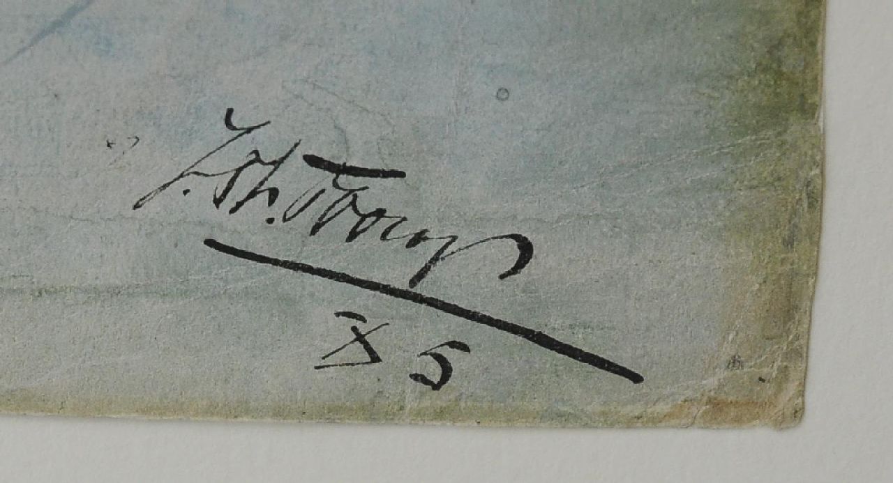 Jan Toorop Signaturen Elegante Gesellschaft auf einem Dünenpfad