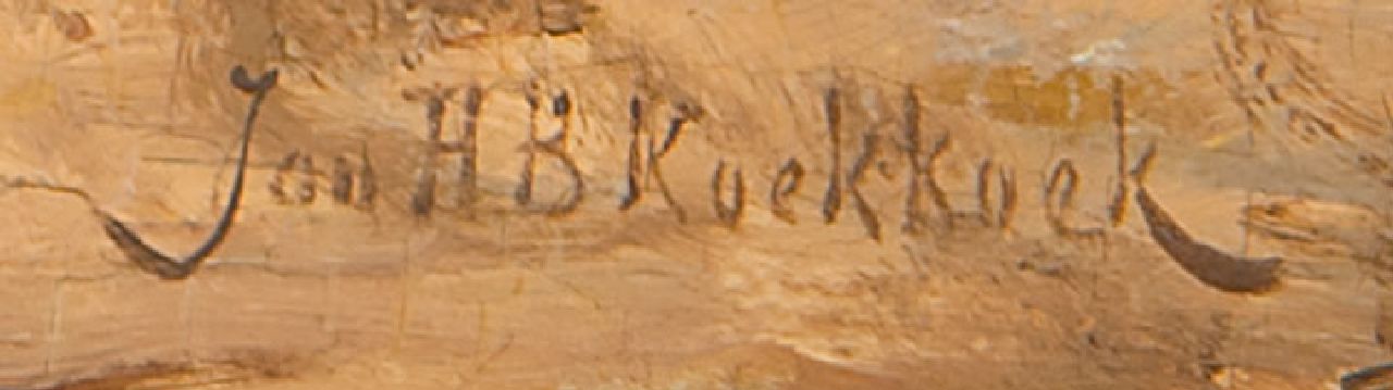 Jan H.B. Koekkoek Signaturen Fischerfamilie am Strand von Scheveningen