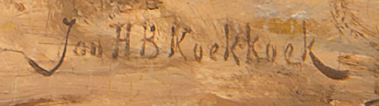 Jan H.B. Koekkoek Signaturen Fischerfamilie am Strand von Scheveningen