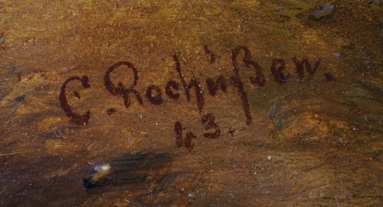 Charles Rochussen Signaturen Wirtshaus mit ruhenden Reisenden