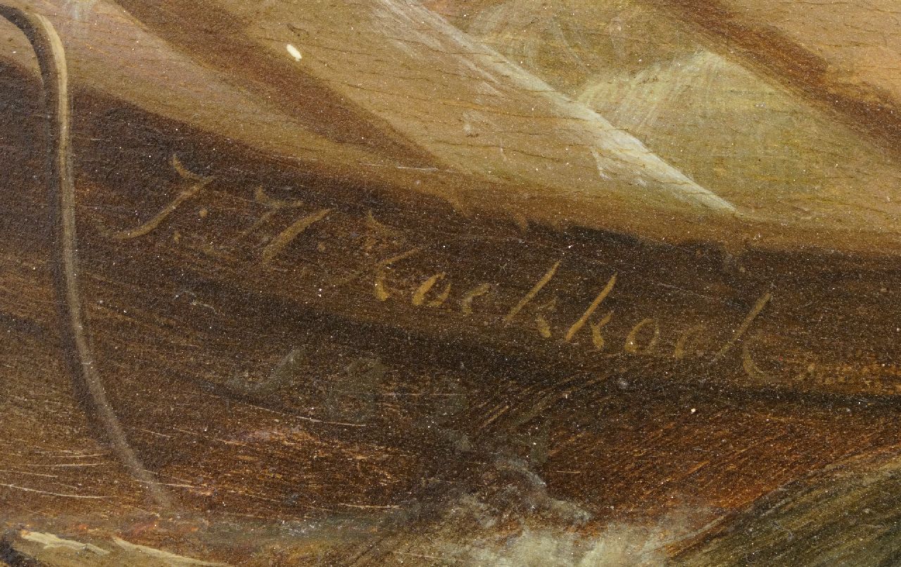 Johannes Hermanus Koekkoek Signaturen Schiffbruch bei die Kapkolonie, Süd-Afrika, in der Ferne der 'Tafelberg'
