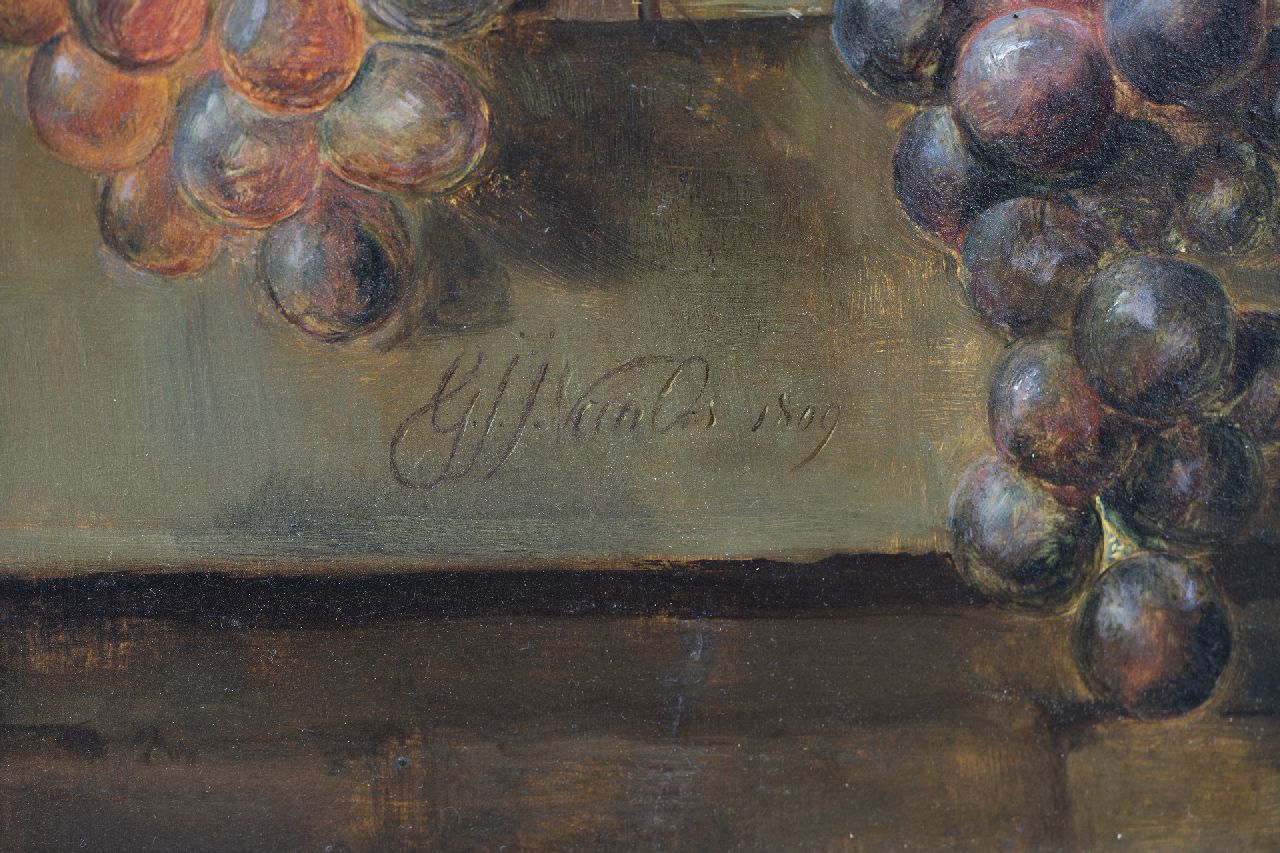 Georgius van Os Signaturen Stilleben mit Sommerblumen und Weintrauben