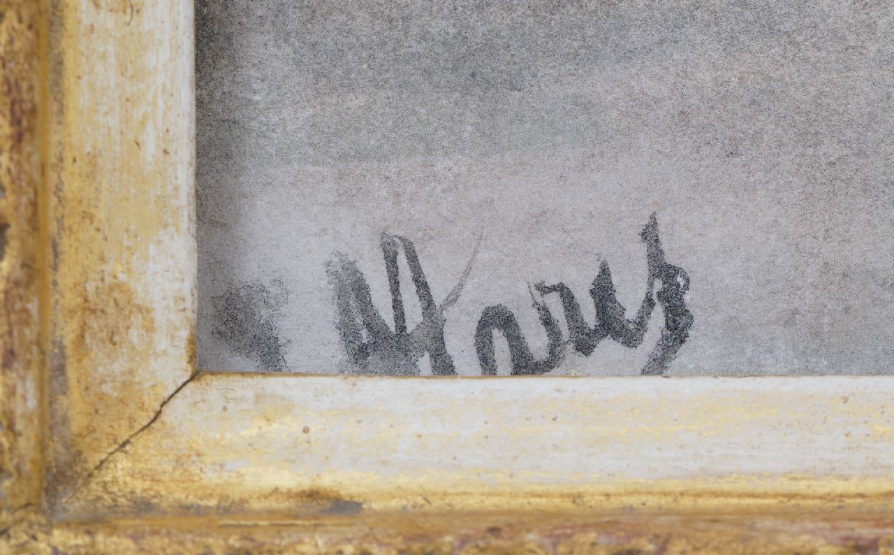 Jacob Maris Signaturen Hafenansicht auf Utrecht und der Dom Turm