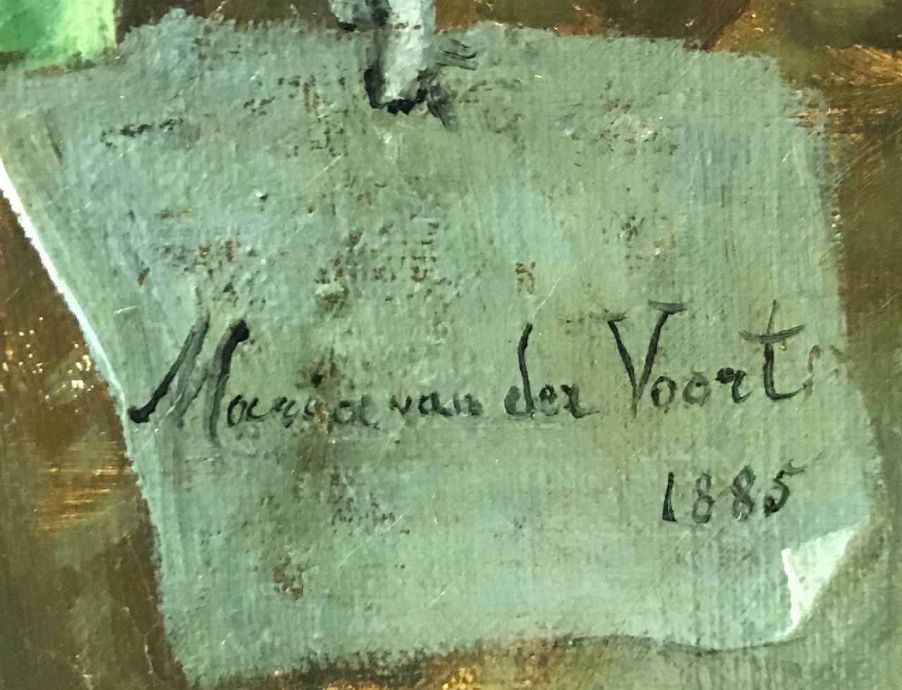 Maria van der Voort in de Betouw-Nourney Signaturen Rosen in einem Zierkorb