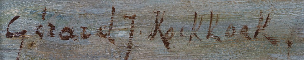 Gerard Koekkoek Signaturen 'Bomschiffe' auf dem Strand von Katwijk