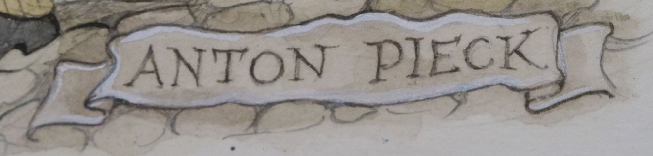 Anton Pieck Signaturen Vornehme Gesellschaft beim Eintreten von 'Le Dauphin'