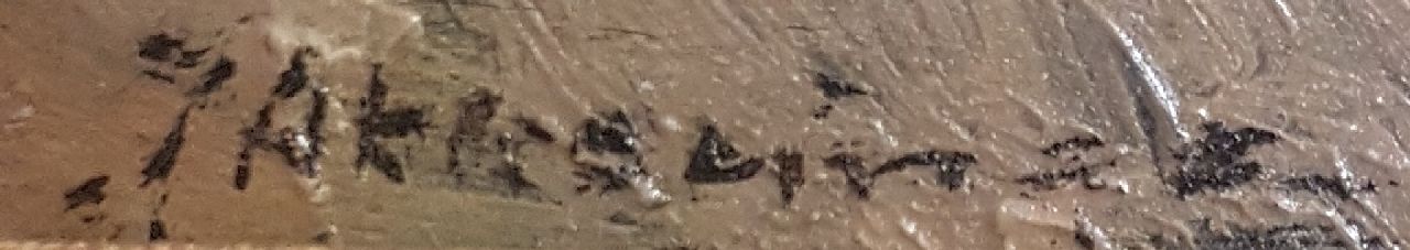 Johannes Evert Akkeringa Signaturen Kinder spielen am Strand von Scheveningen