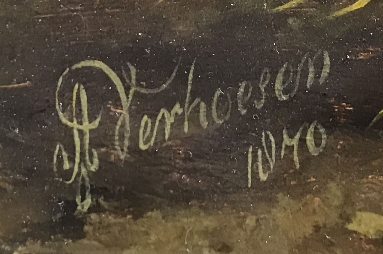Albertus Verhoesen Signaturen Truthühner und Federvieh in einer Landschaft