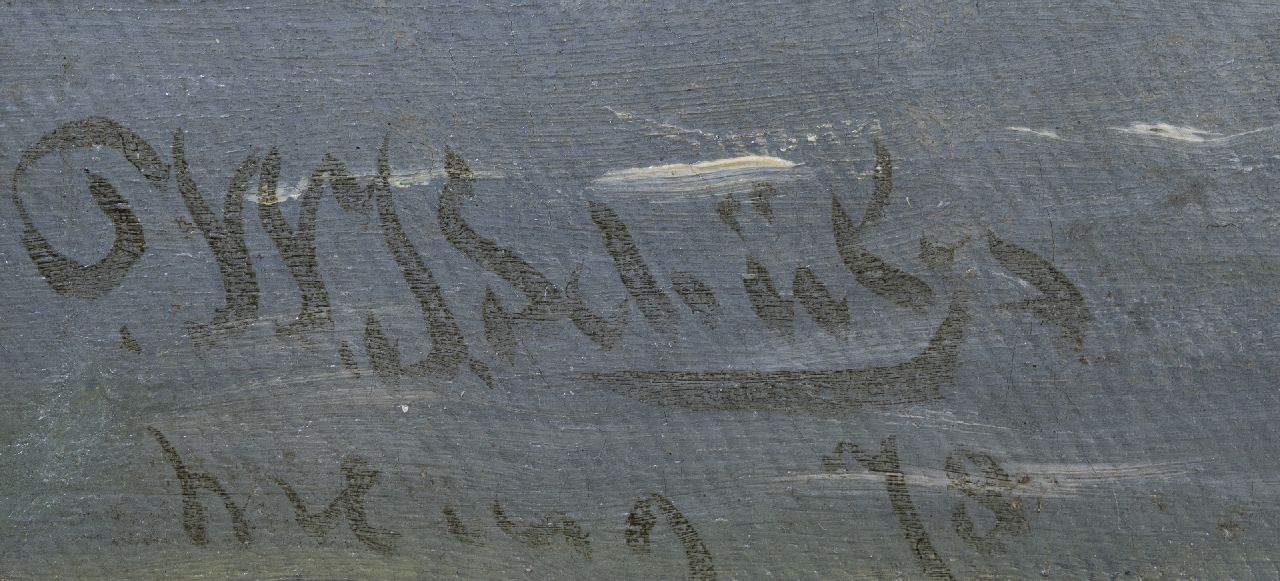 Willem Johannes Schütz Signaturen Angelegte Plattbodenboote bei ruhigem Wetter (Gegenstück von 11254
