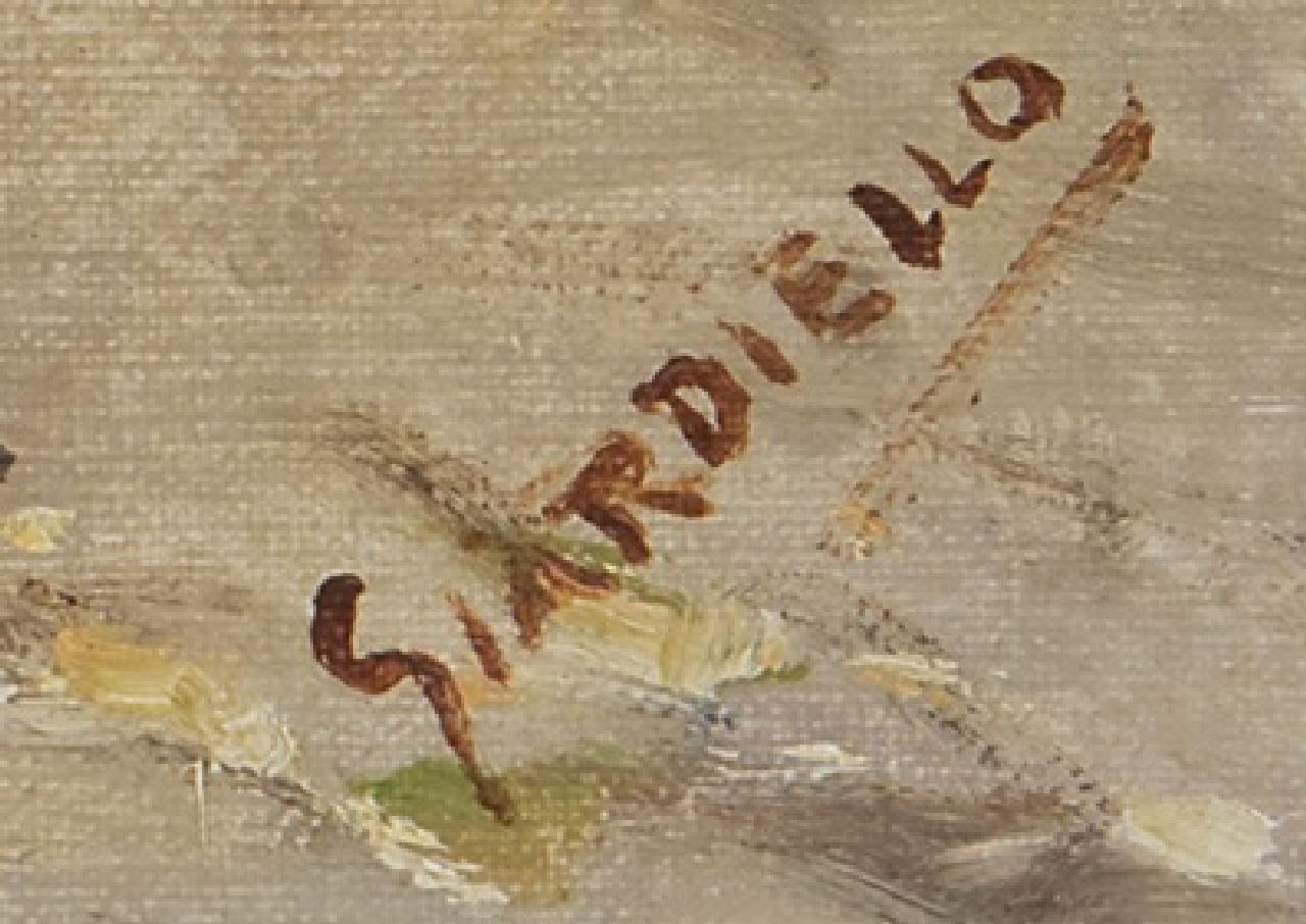Giuseppe Giardiello Signaturen Mädchen mit Truthuhn