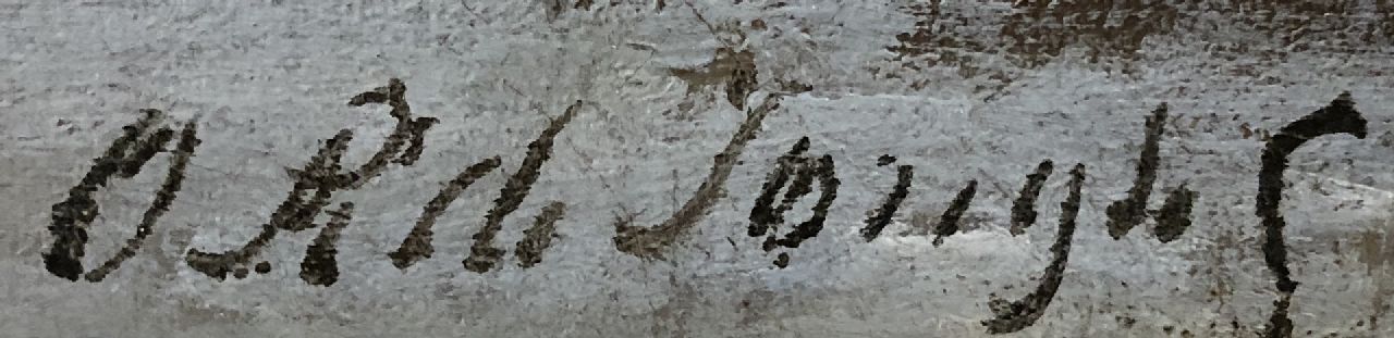 Oene Romkes de Jongh Signaturen Schneebedecktes Stadtbild