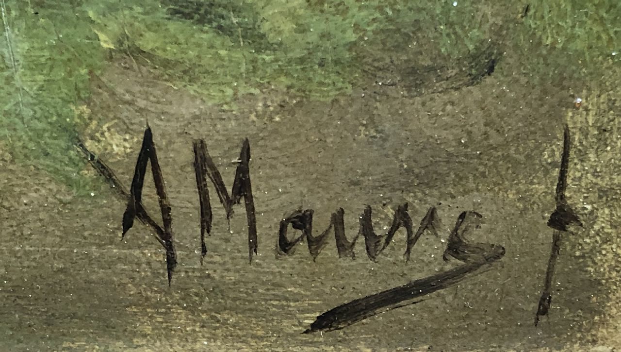 Anton Mauve Signaturen Schafe am Kanal