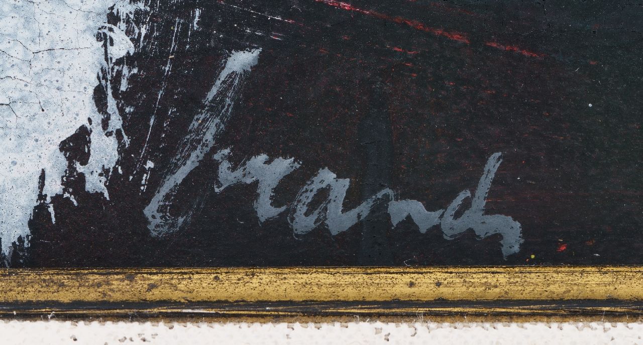 Eugène Brands Signaturen Komposition gegen schwarzem Hintergrund